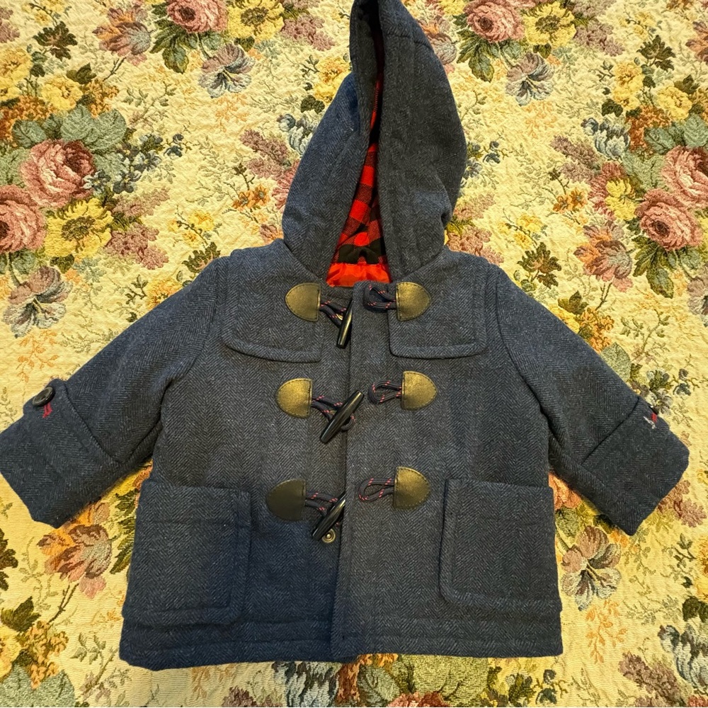 GAP Charcoal Kids Hooded Toggle Coat
